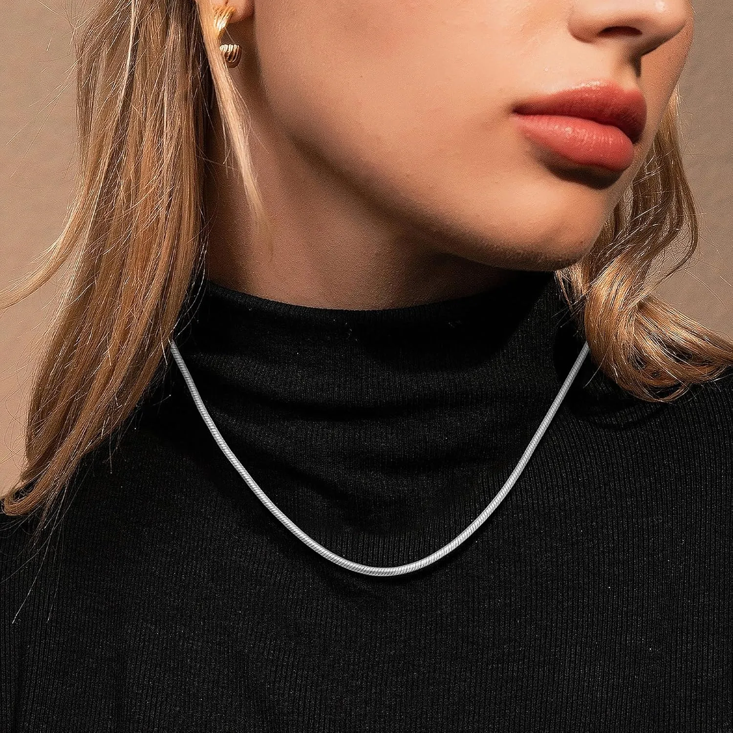 Silver Chain Necklace for Women, 2mm Chains for Women, 18/20 inch, Trendy Jewelry Gifts for Mom Friends