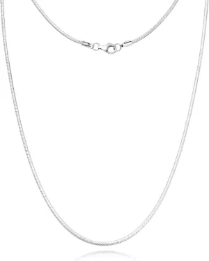 Silver Chain Necklace for Women, 2mm Chains for Women, 18/20 inch, Trendy Jewelry Gifts for Mom Friends