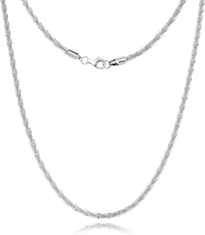Silver Chain Necklace for Women, 2mm/3mm Box Chains for Women, 18/20 inch, Trendy Jewelry Gifts for Mom Friends