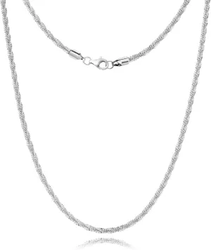 Silver Chain Necklace for Women, 2mm/3mm Box Chains for Women, 18/20 inch, Trendy Jewelry Gifts for Mom Friends