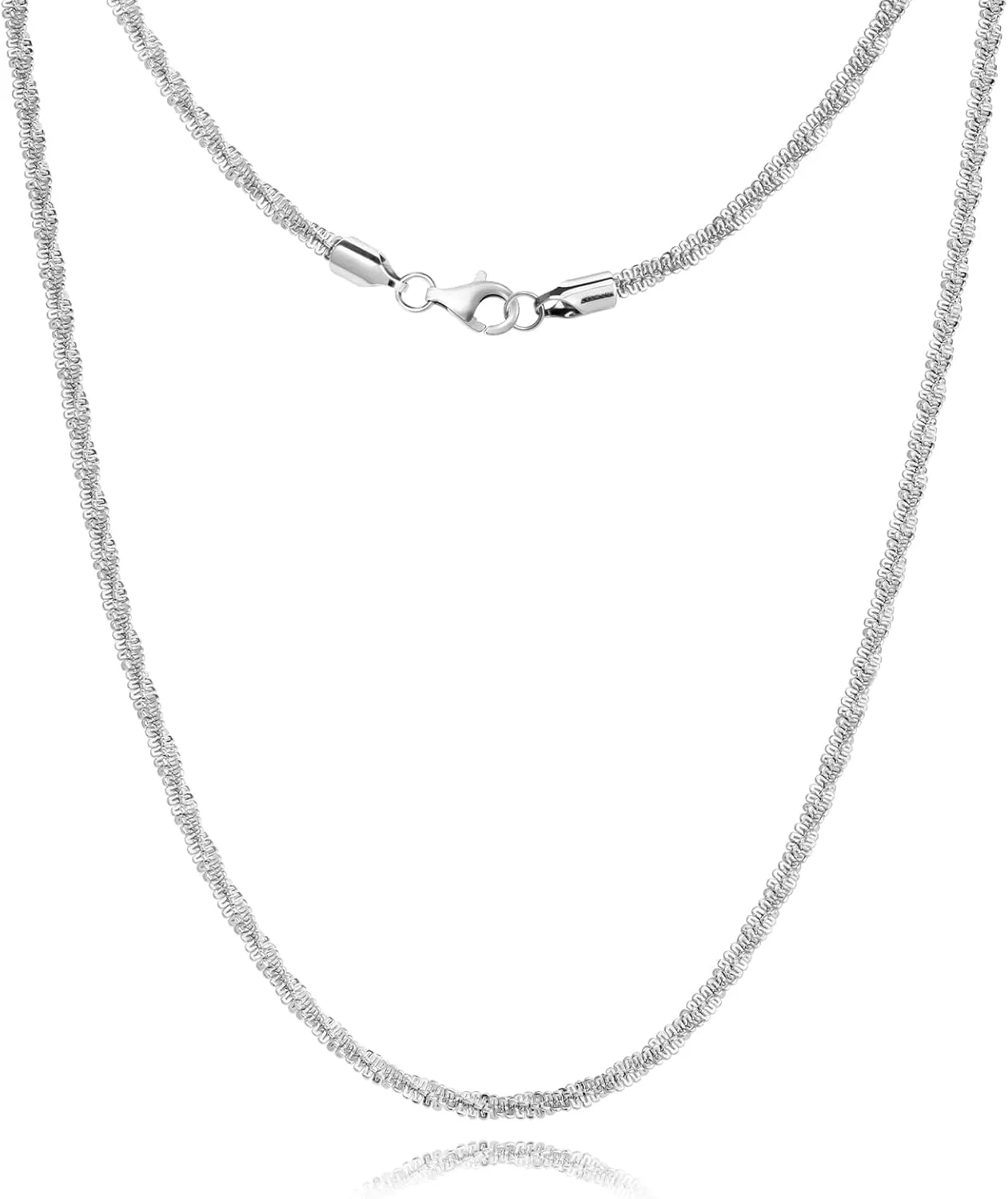 Silver Chain Necklace for Women, 2mm/3mm Box Chains for Women, 18/20 inch, Trendy Jewelry Gifts for Mom Friends