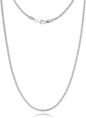Silver Chain Necklace for Women, 2mm/3mm Box Chains for Women, 18/20 inch, Trendy Jewelry Gifts for Mom Friends