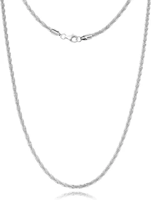 Silver Chain Necklace for Women, 2mm/3mm Box Chains for Women, 18/20 inch, Trendy Jewelry Gifts for Mom Friends