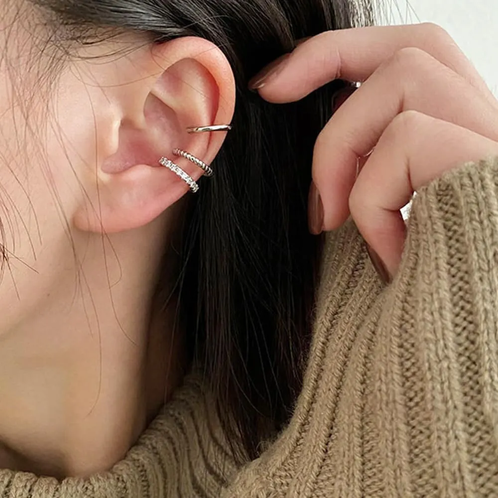 Silver Earrings Ear Cuff Earrings for Women Trendy Gold Hoop Earrings Dainty Cute Earrings non Piercing Fake Piercings Earring Set Gift Stackable