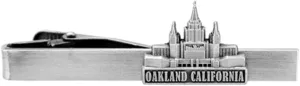 Silver Tie Clip by Ringmasters | LDS Temple Tie Clips for Men with Antique Silver Finish | Suit Accessories for Weddings, Church, & Formal Events | Versatile Tie Pin, (Oakland California)