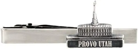 Silver Tie Clip by Ringmasters | LDS Temple Tie Clips for Men with Antique Silver Finish | Suit Accessories for Weddings, Church, & Formal Events | Versatile Tie Pin, (Provo Utah)