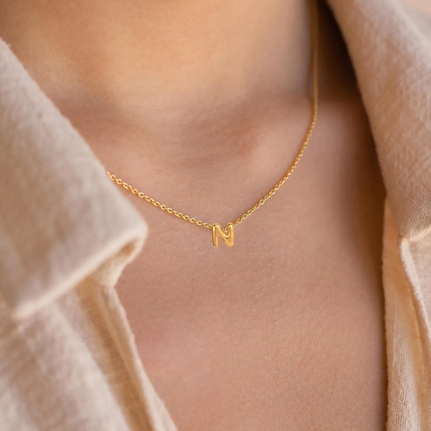 SLOONG Letter Initial Necklace for Women, Dainty Personalized Pendant Name Necklaces, Trendy Jewelry Gifts Alphabet A-Z