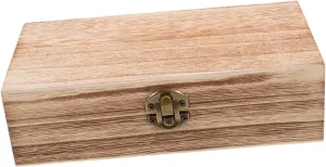 SOIMISS Rustic Style Wooden Jewelry Box Decorative Storage Case Lid for Earrings Necklaces Rings