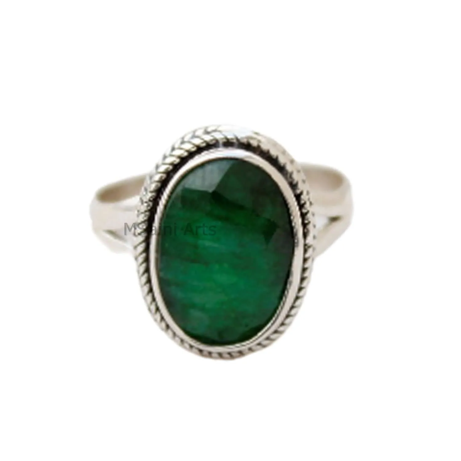 Solid 925 Sterling Silver Ring For Womens & Girls, Emerald Ring Gemstone Unique Handcrafted Ring