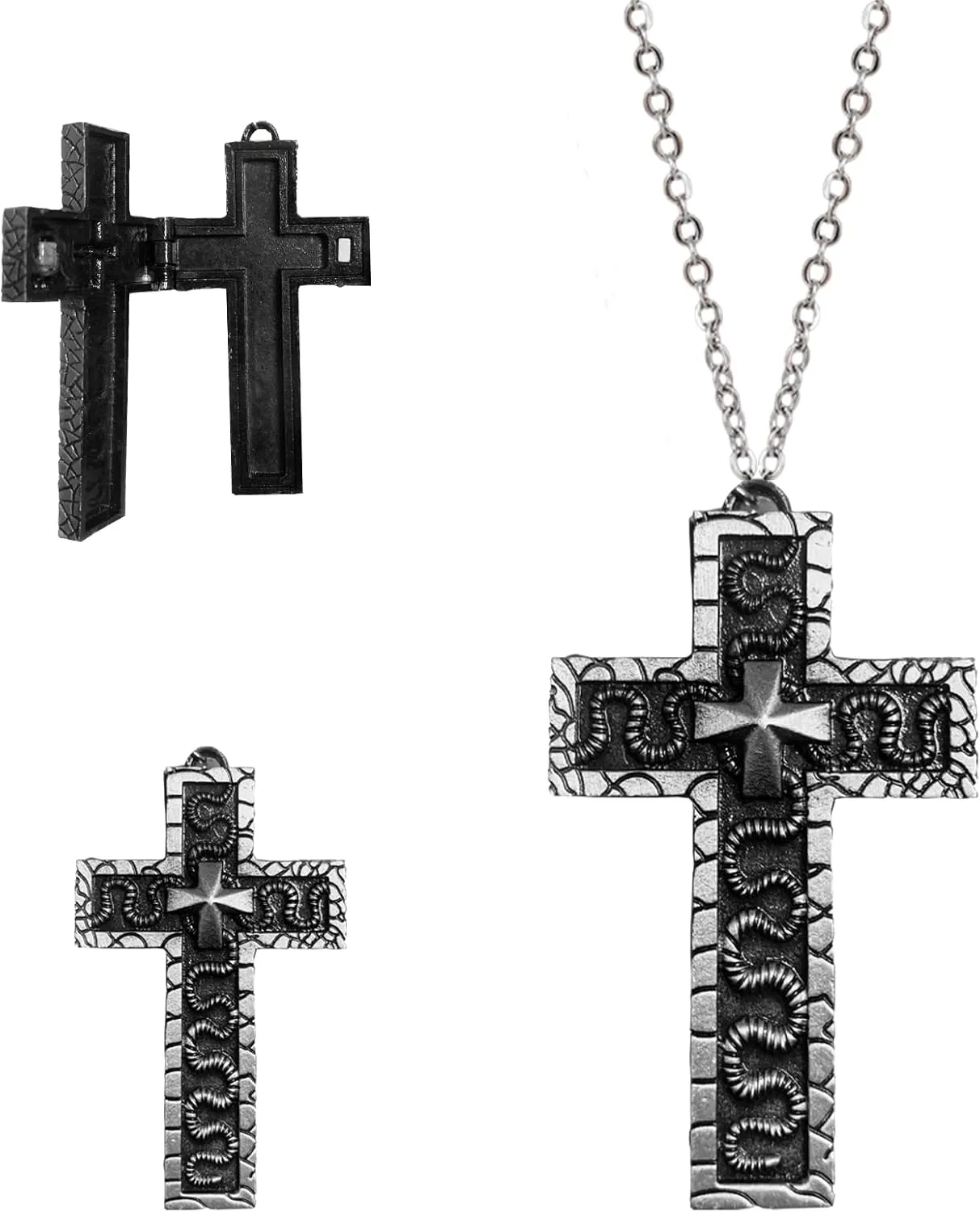 Squids Necklace Game, Cross-shaped necklace with secret compartment, Cross Pendant Necklace, Character Ten Shaped Pendant Printed Design Charm Handmade Jewelry Fashion Accessories