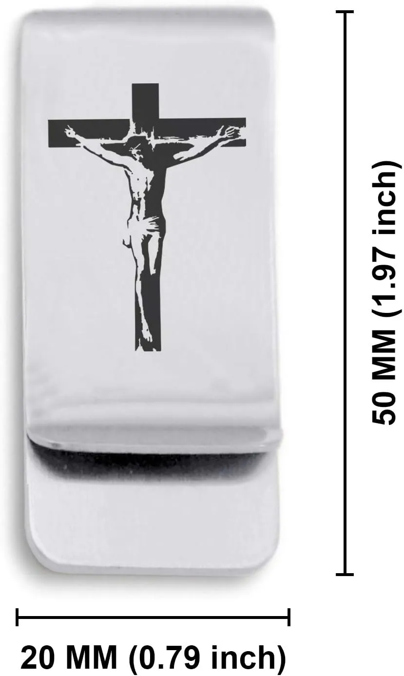 Stainless Steel Religious Symbol Classic Slim Money Clip Credit Card Holder