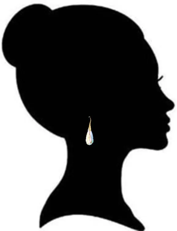 Sterling Silver 925 Earrings Royal Crystals Adorned With Imitation Crystals Blue Aurora Borealis Long Teardrop Pierced