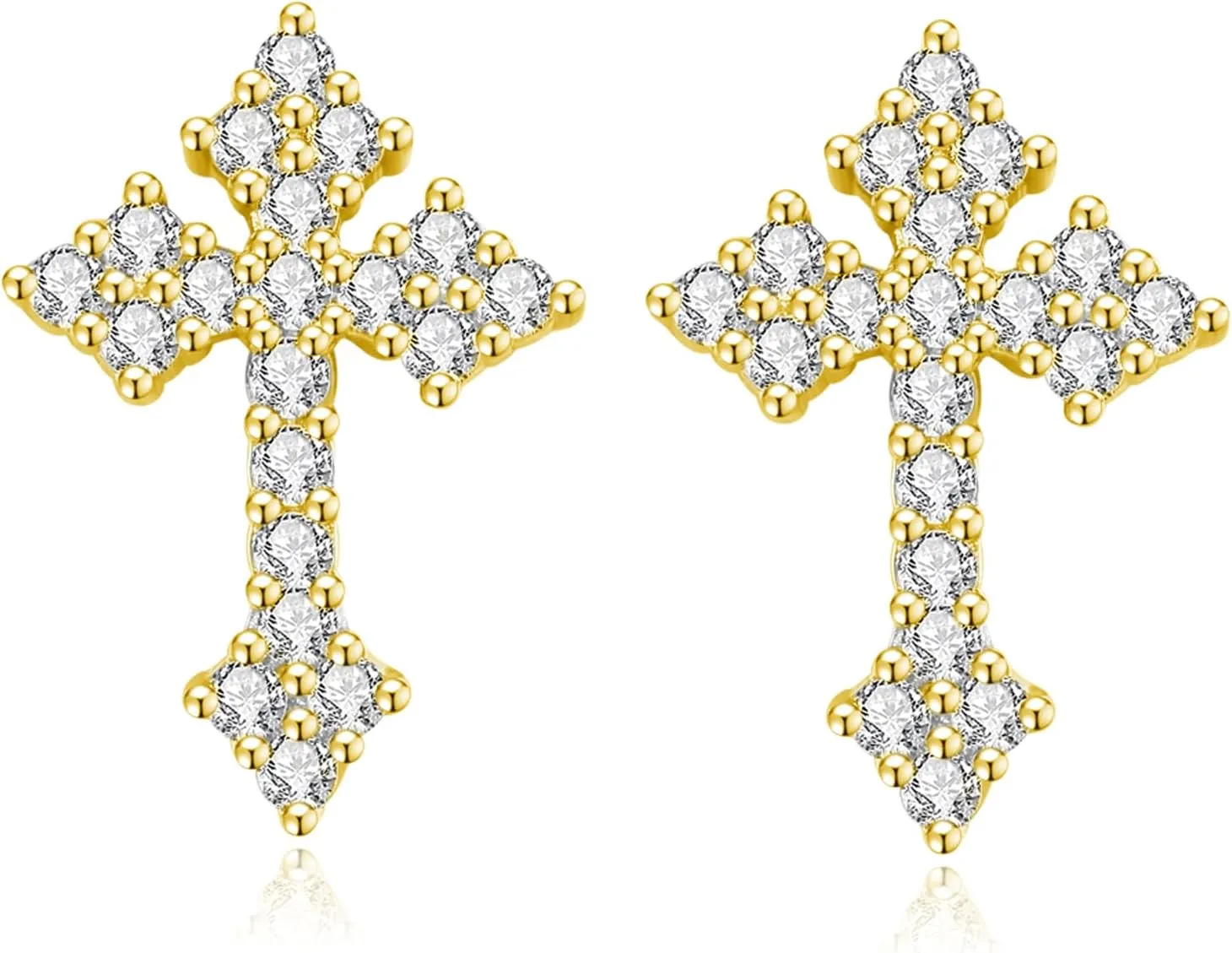 Sterling Silver Cross Stud Earrings for Women Men, CZ Cross Stud Hypoallergenic Jewelry Gift