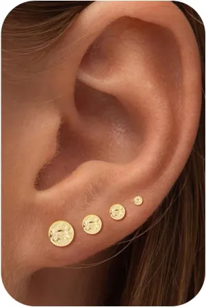 Stud Earrings-14k Gold/White Gold Plated Tiny Snake Cz Flower Cartilage Stud Earrings Dot Stud Earrings Stacks Earrings Set for Women