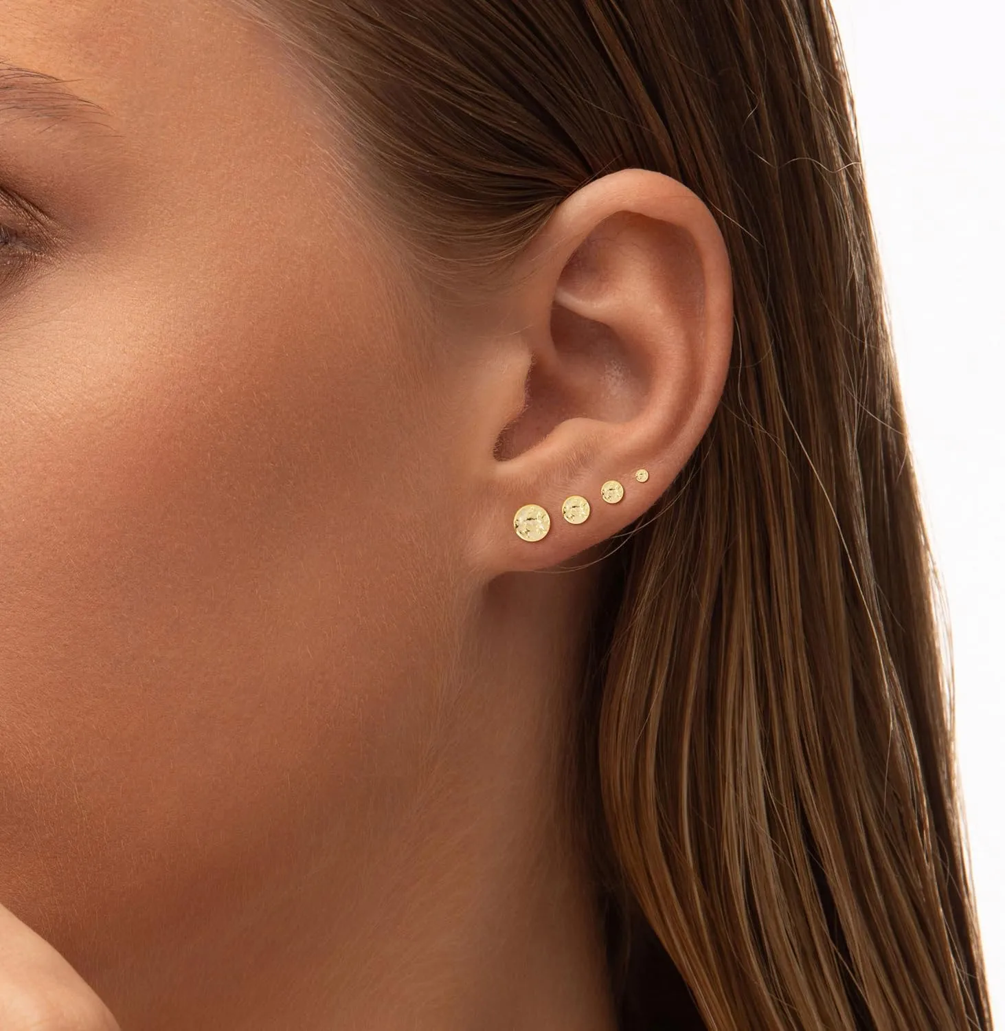 Stud Earrings-14k Gold/White Gold Plated Tiny Snake Cz Flower Cartilage Stud Earrings Dot Stud Earrings Stacks Earrings Set for Women
