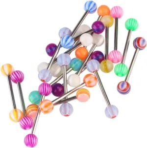Stylish Tongue Studs Set Small Tongue Rings for Women 316l Steel Conch Piercing Jewelry Random Color