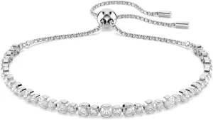Swarovski Matrix Tennis bracelet, Mixed round cuts, clear, Rhodium finish