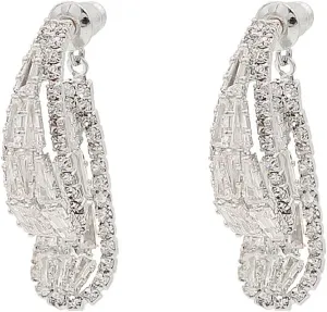 Teardrop Crysatal Earrings for Women Vintage Front Back Rhinestone Waterdrop Earrings Shiny Irregular Cubic Zirconia Drop Earrings Dainty Jewelry Gifts
