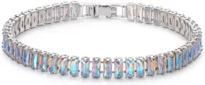 Tennis Bracelets for Women Trendy 14K White Gold Plated Birthstone Tennis Bracelet Sparkly Cubic Zirconia Bracelet Diamond Bracelet Mothers Day Gifts Birthstone Jewelry for Women