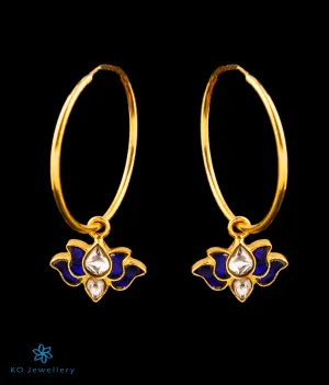 The Blue Lotus Silver Kundan Hoops