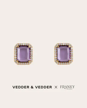 The Fearless studs - amethyst color