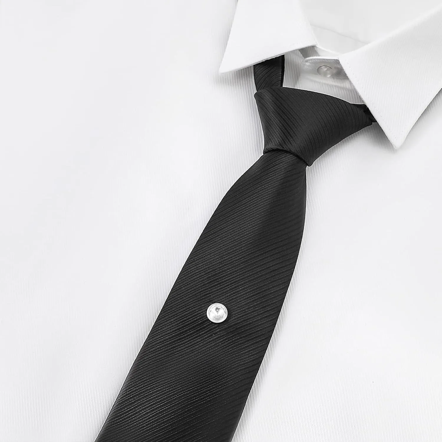 Tie Pins for Men Silver Tie Pins with Chain, Tie Tack Pins Brooch Personalized Wedding Business Gifts