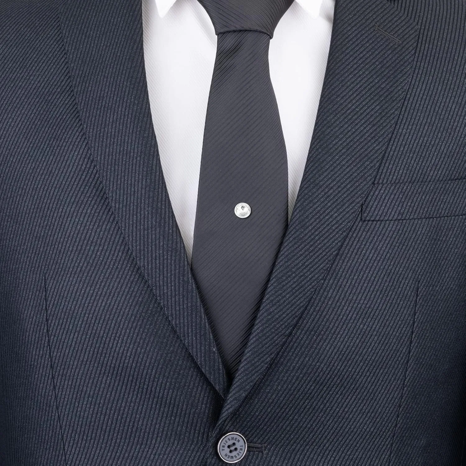 Tie Pins for Men Silver Tie Pins with Chain, Tie Tack Pins Brooch Personalized Wedding Business Gifts
