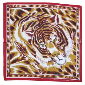 Tiger Print Bandana with Red Border
