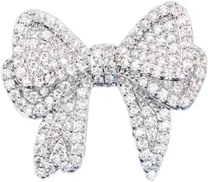 Tiny Bow Brooch Pins for Women Crystal Rhinestone Lapel Pins Trendy Minimalist Enamel Badge for Clothing Dress Suit Decoration Fashion Jewelry