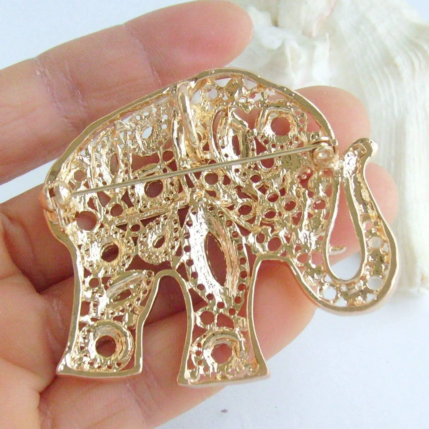Unique Animal Elephant Brooch Pin Pendant Rhinestone Crystal BZ5102