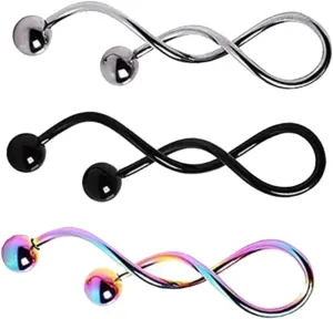 Unique Spiral Earring Fashion Belly Button Ring Set Body Piercing Jewelry Dangling Navel Rings for Women