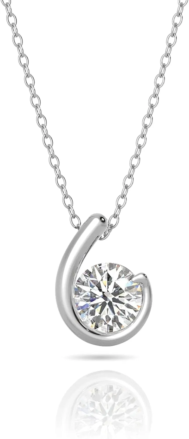 Verozi 925 Sterling Silver Dainty Collection Necklace & Earrings for Women, Cubic Zirconia AAAAA, Fine Jewelry Gifts for Women, 18'' Chain
