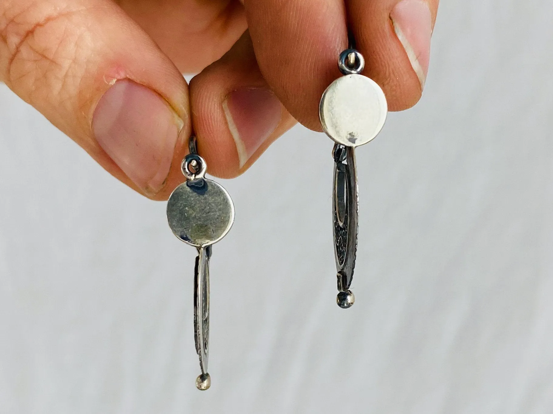 Vintage Oaxacan Filigree Earrings. Sterling Silver. Mexico. Frida Kahlo