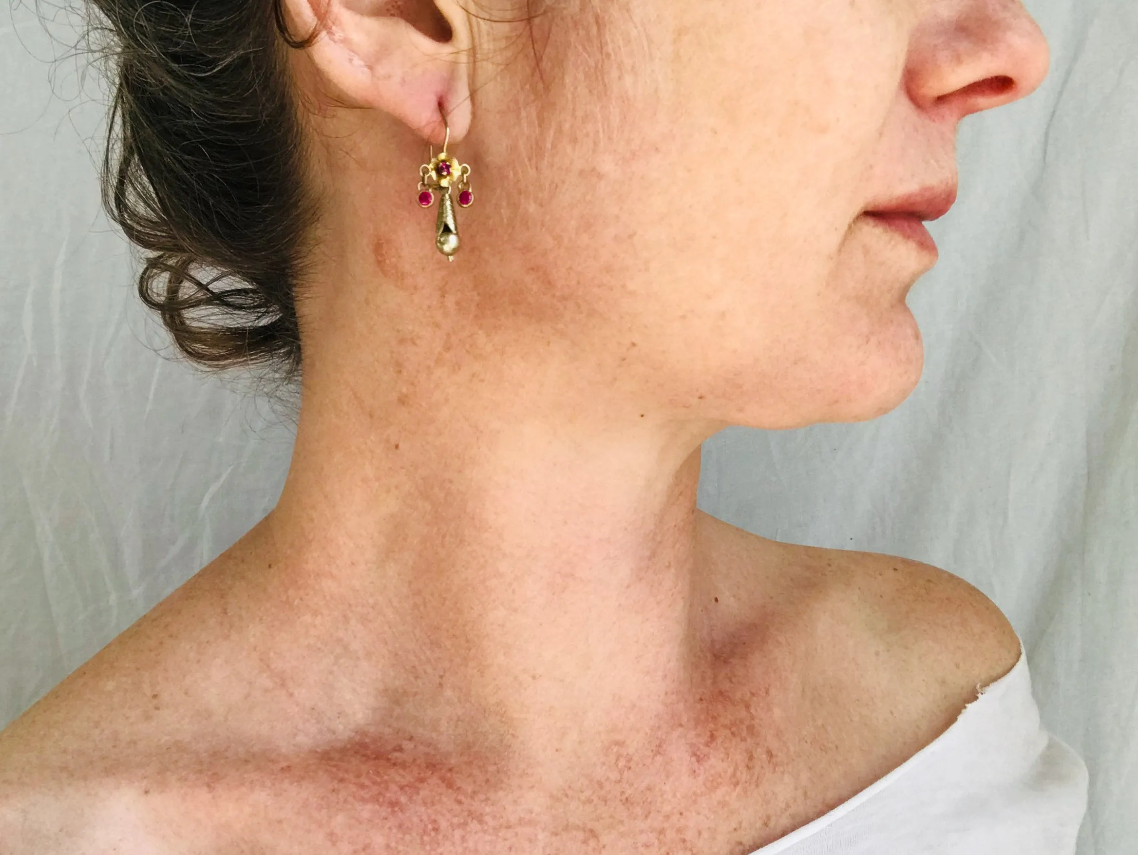 Vintage Oaxacan Gold Filigree Earrings With Pearls. 10k. Mexico. Frida Kahlo