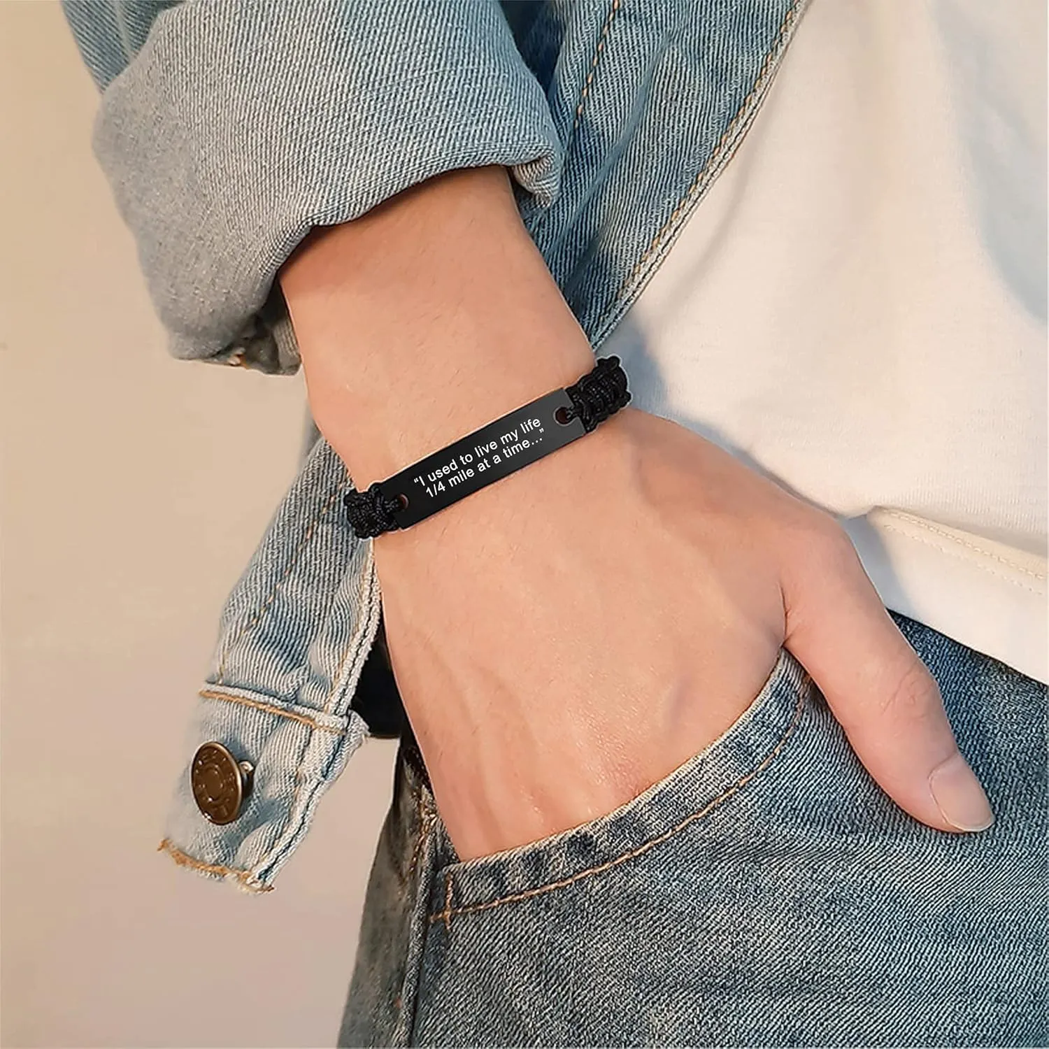 VNOX Name Quote Personalized Bracelets for Men Women Custom Customize Friendship Couple Bridesmaid Gift Jewelry Handmade Braided Rope Bracelet Anniversary Christmas Gift,Set of 2,3,4,5
