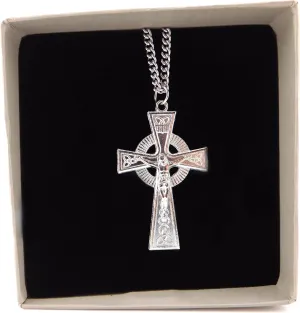Westmon Works Celtic Cross Pendant Necklace for Men oe Women Metal Crucifix with Irish Catholic Holy Card in Decorative Box
