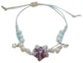 XAM Summer Starfish Ceramic Beaded Adjustable Friendship Bracelet Fresh and Elegant Marine Style
