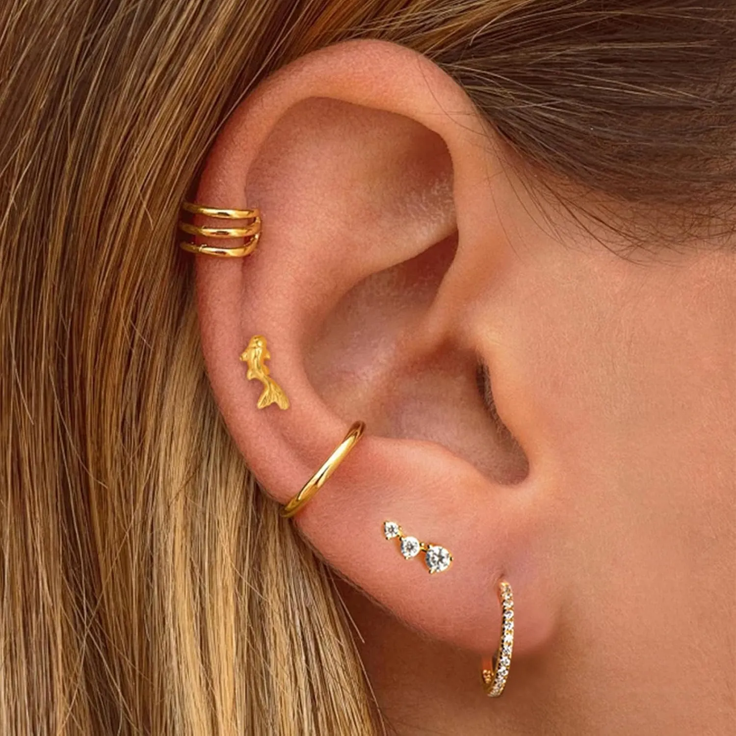 Xpircn Helix Conch Piercing Jewelry for Women 16G 6mm 8mm ASTM F136 Titanium Cartilage Flat Back Earring Stud
