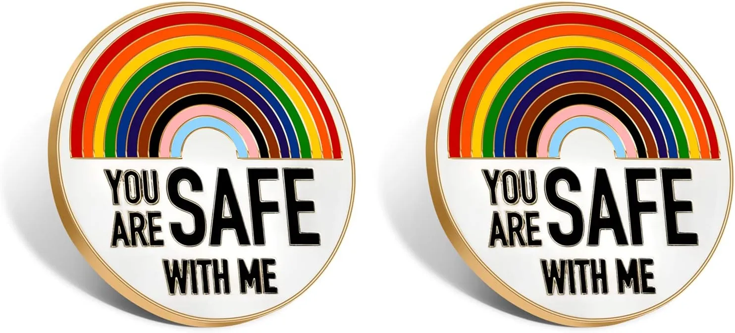 YOU ARE SAFE WITH ME,Enamel Pins,Nurse Doctor Medical Students Pins, Rainbow Brooch Lapel Pin,Enamel pins for Clothing Backpack Hat Decoration,Funny Badge Jewelry Gift