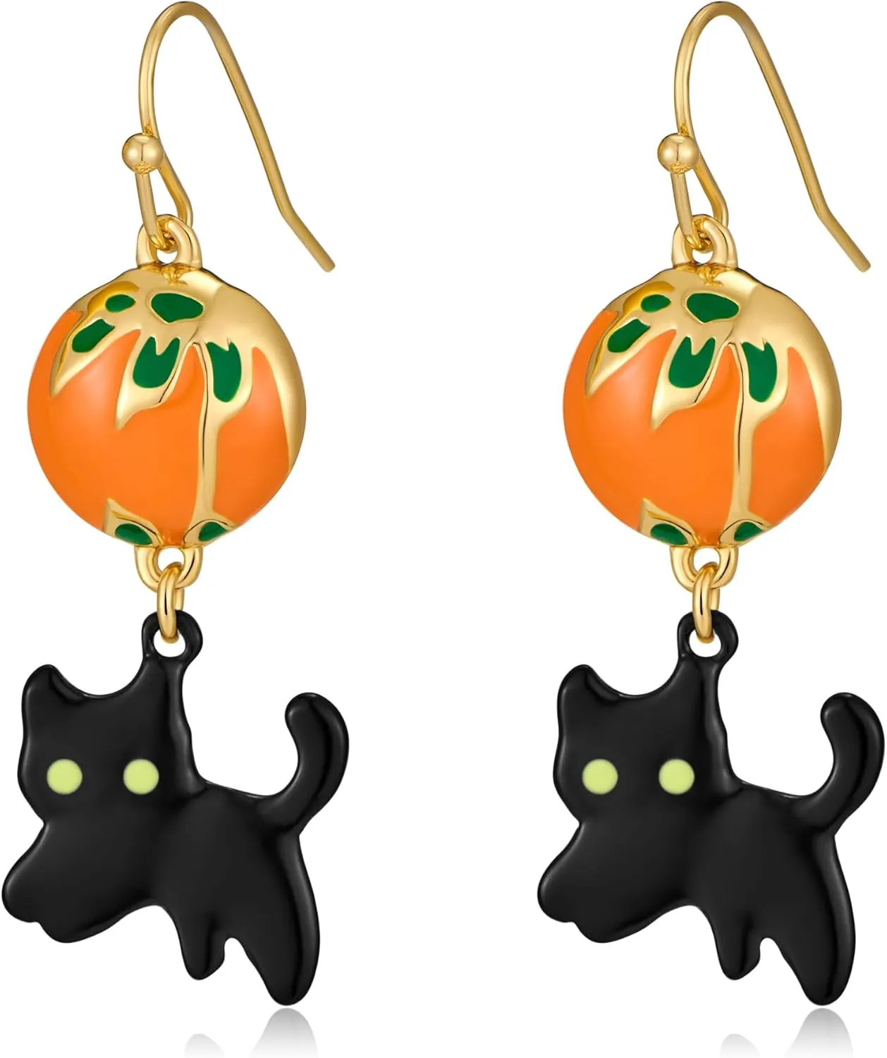 YUJIE Halloween Earrings Black Cat Earrings Pumpkin Dangle Earrings for Women Cute Holiday Costume Jewelry