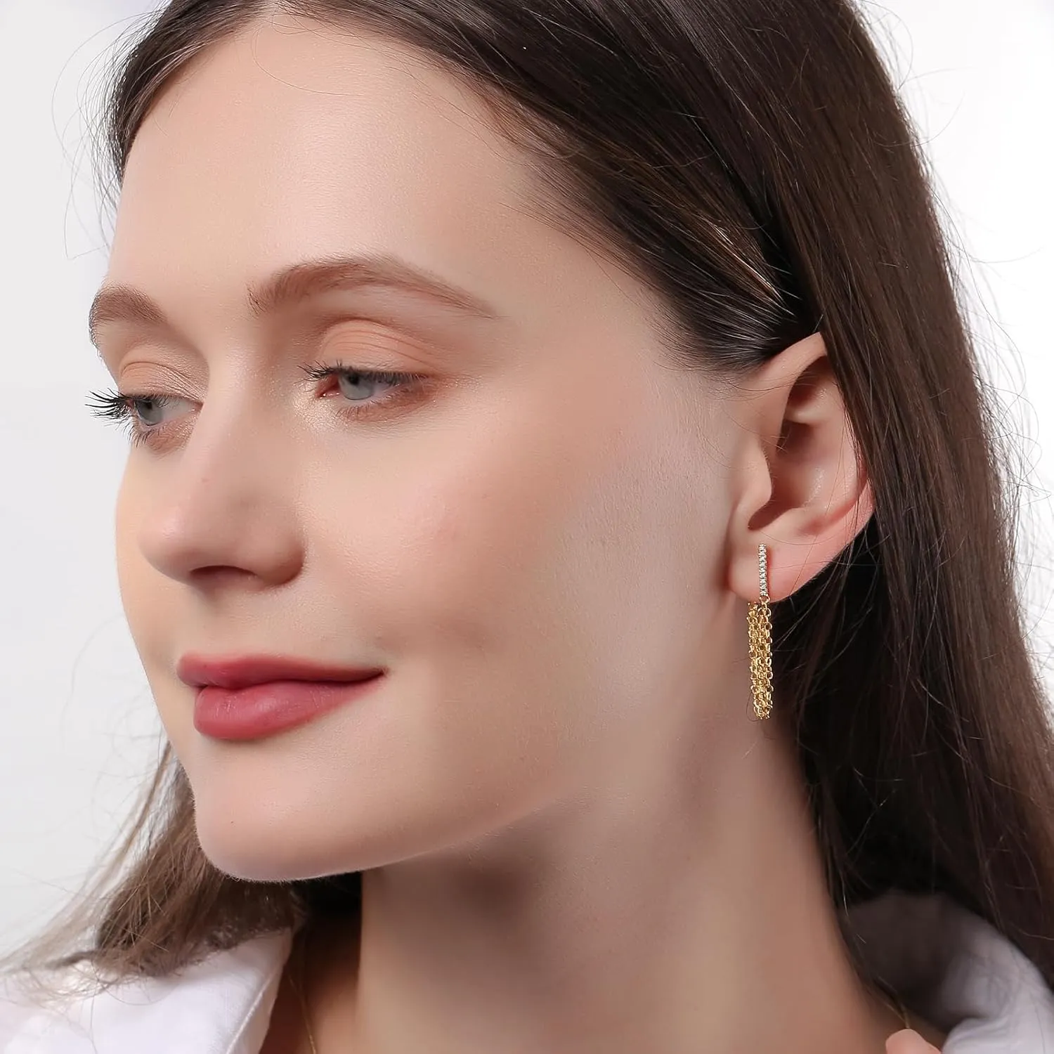 Zaano Gold Plated Drop Dangle Earrings for Women Men Girls 0925 Sterling Silver Post Huggie Starfish Cross Bee Butterfly Sun Hypoallergenic Trendy Dangle Hoop Earrings Jewelry Gift